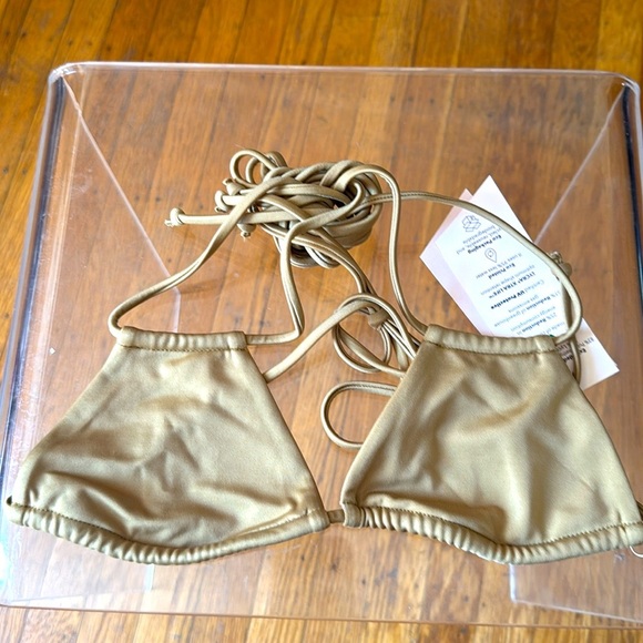 NWT$68 HAHt Titsy Multiway Micro Triangle Bikini Swim Top Shroom BROWN Sz MEDIUM - Picture 3 of 10